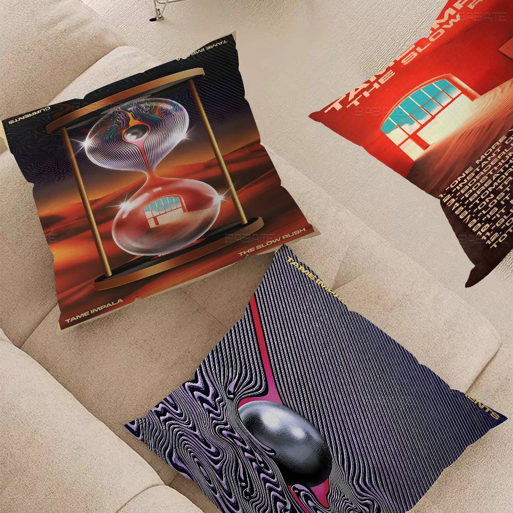 Neue Tame Impala Psychedelische Kissenhülle Kissenbezug Auto Wurfkissenbezug Für Sofa Auto Weihnachtsgeschenk 40x40cm 45x45cm