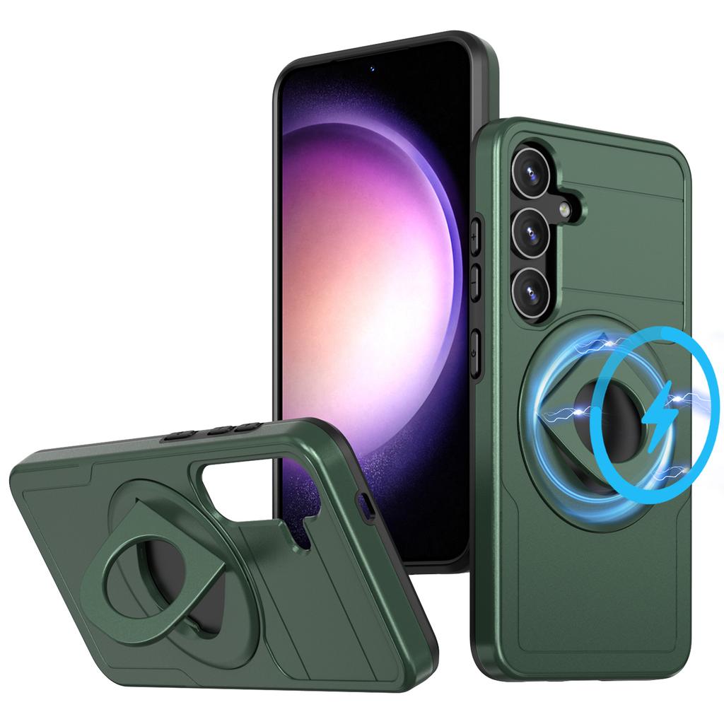 For Samsung Galaxy S25+/S24+ Magnetic Case Slide Camshield TPU + PC Kickstand Phone Cover