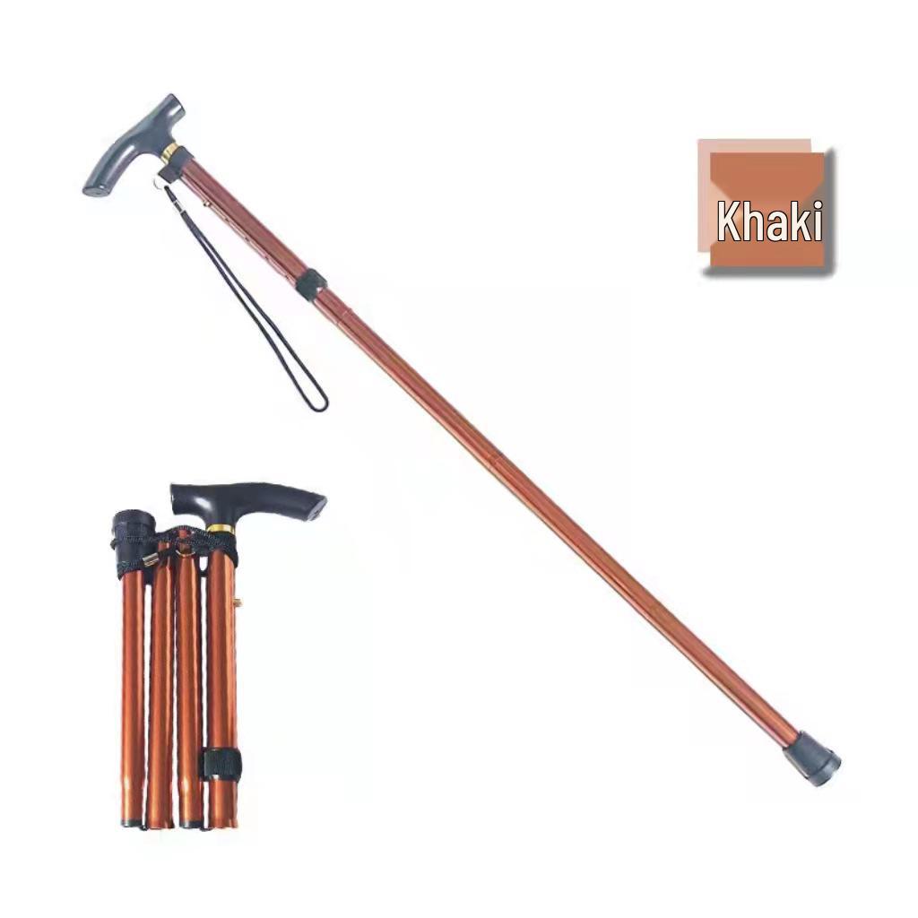 Adjustable Anti-Slip Aluminum Alloy Telescopic Folding Climbing Cane for Elderly – 5-Section Reinforcement