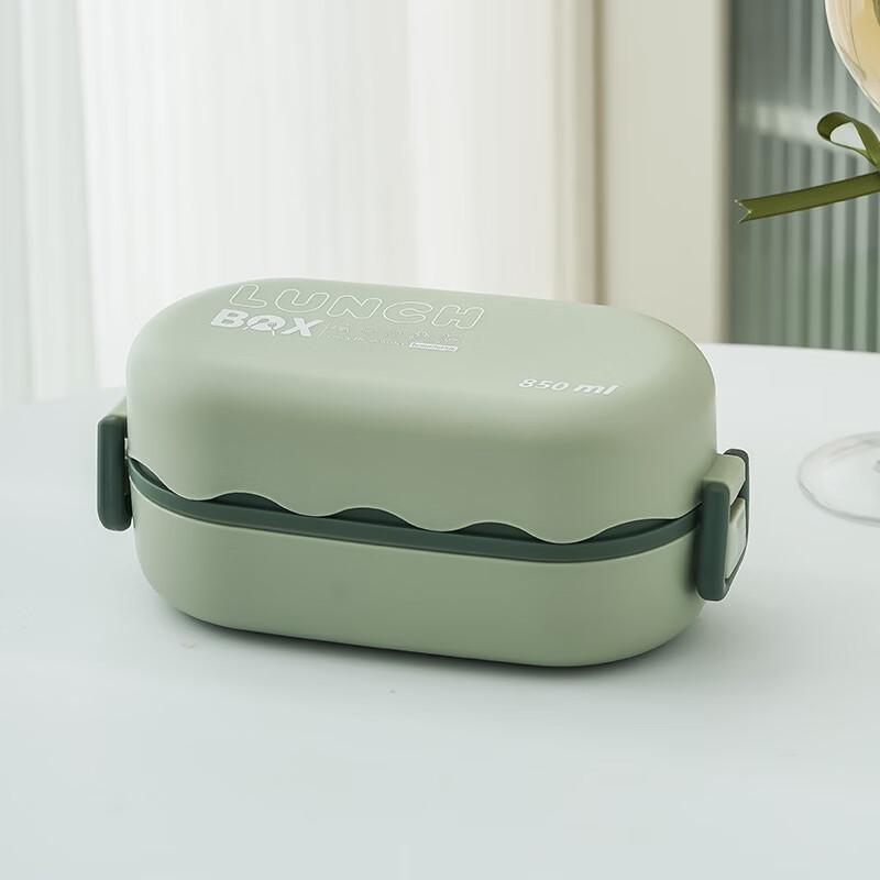 Zhishi Double-Layer Microwavable Plastic Bento Lunch Box