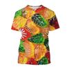 Candy 3D Printed Short Sleeved T-shirt Summer Breathable Polyester Simple Round Neck Top