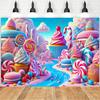 Colored Candy Kingdom Ice Cream Castle Vinyl Background Cloth
