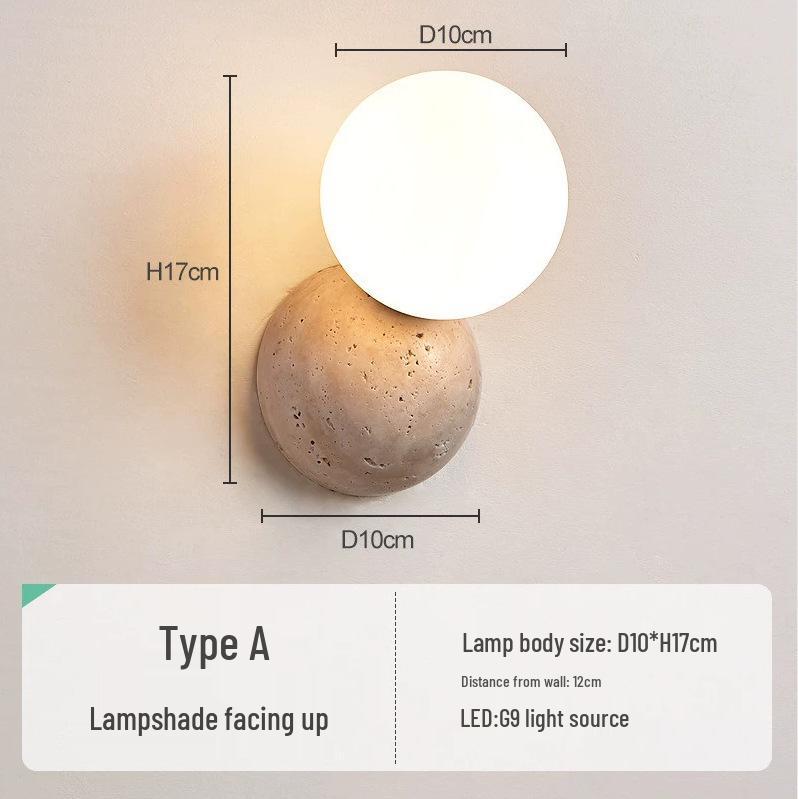 Wabi-Sabi Mid-Century Creme Wandlampe für Schlafzimmer oder Wohnzimmer