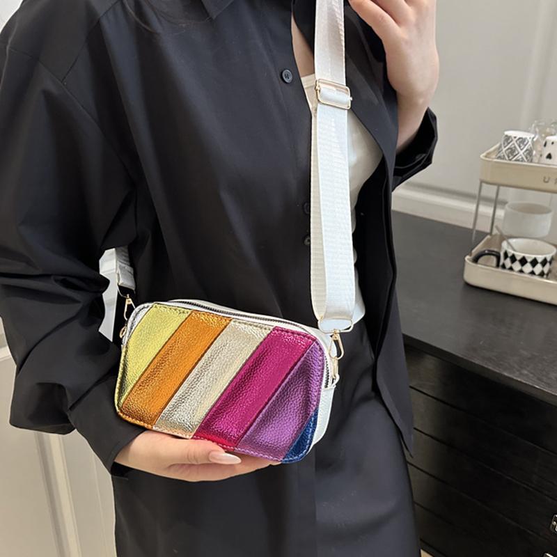 Patchwork Women Shoulder Crossbody Bags Fashion Square Design Small Purse and Handbag Shopping Tide Bag CLE