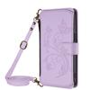Applicable Google pixel 9A leather case Sony Xperia 1 VII butterfly love flower zipper wallet diagonal span case
