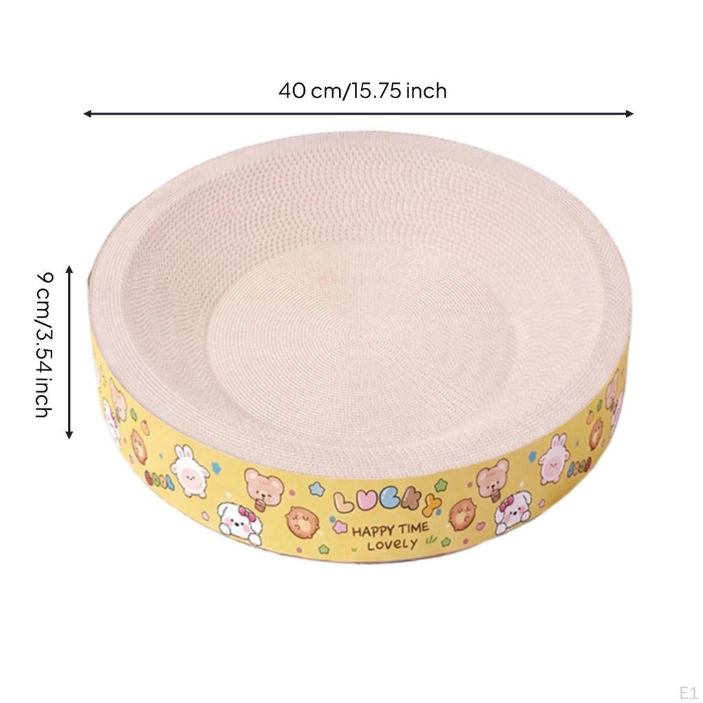Cat Scratcher Bed with Enclosed Base Round Raised-Rims Scratch Pad