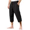 Herren Baumwoll-Leinen-Hose, Sommerhose, Strandhose, Kordelzug Elastischer Bund