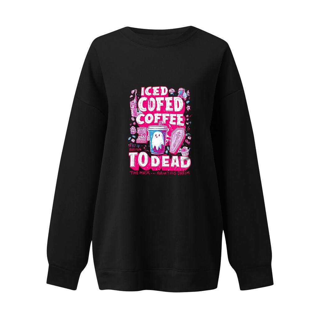 Women's Casual Fashion Long Sleeve Halloween Print Pullover Round Neck Sweatshirt