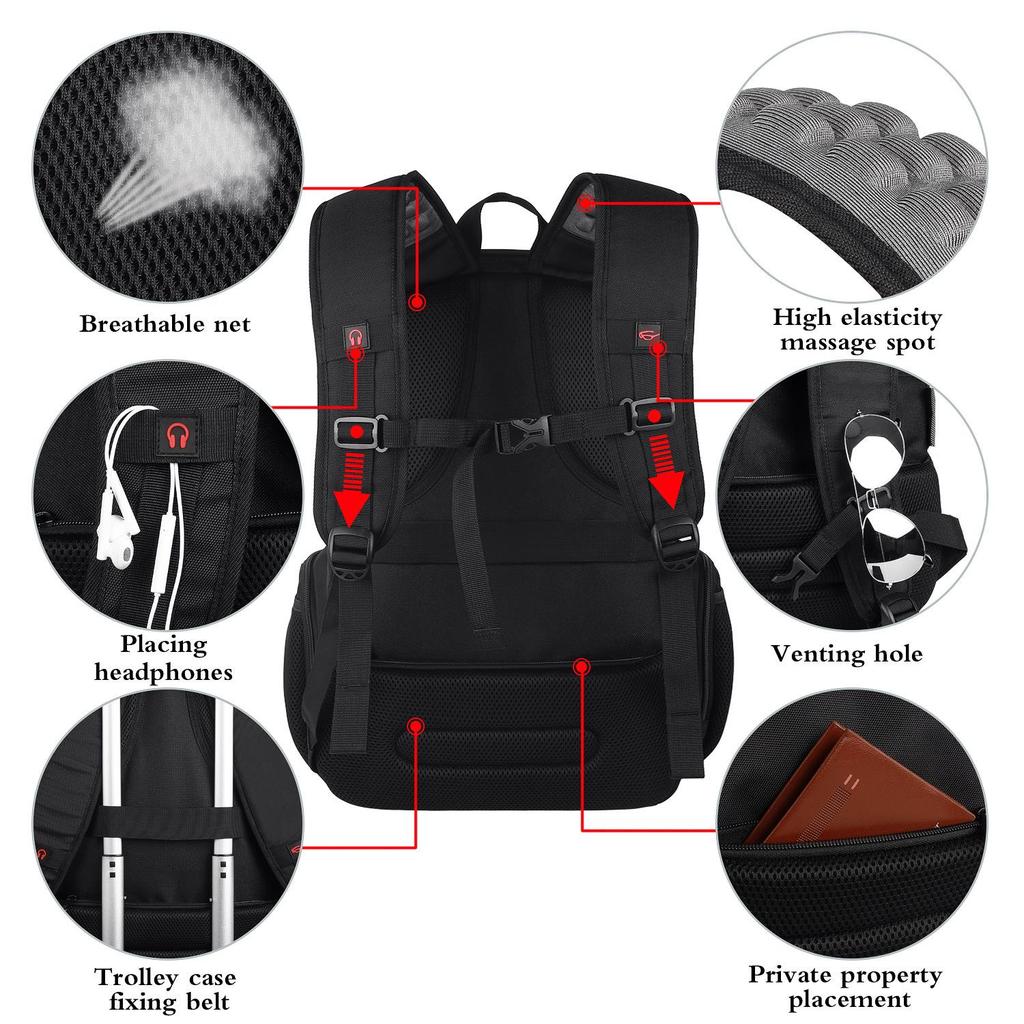 2022 Herren Multifunktionaler Wasserdichter USB Business Casual Rucksack für Reisen