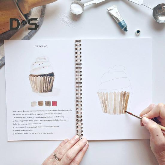 Aquarell-Arbeitsbuch, 24 Farben, Aquarell-Malset mit Pinseln, spiralgebundenes Wassermalbuch, Kunsthandwerksgeschenke für Anfänger