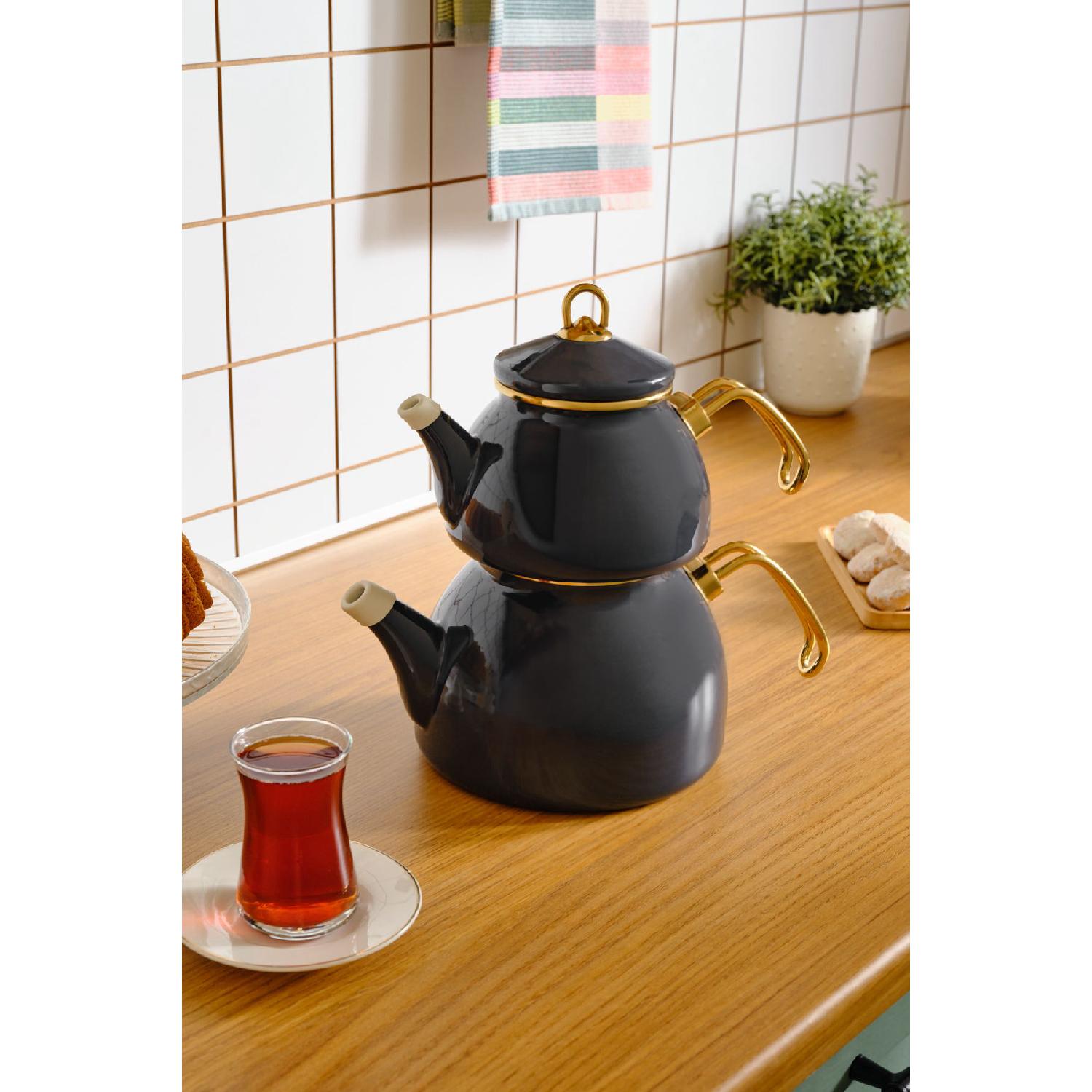

Retro Enamel Midi Teapot Anthracite чёрный