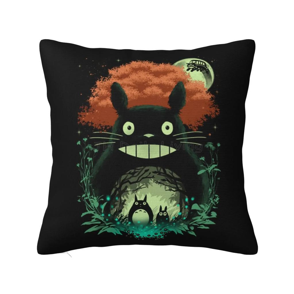 Personalized Cute Cartoon Anime Throw Pillow Case Cushion Cover Square Cotton Pillowcase for Home Bed Sofa Car Office 18x18 Inch