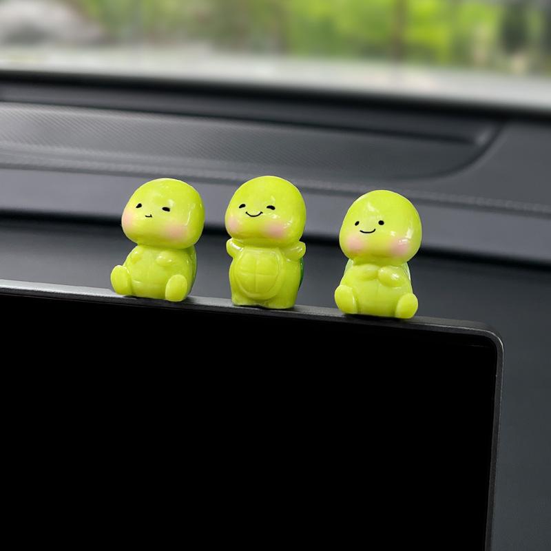 5Pcs Car Dashboard Rearview Mirror Decoration Turtle Ornament Cartoon Resin Animal Ornaments Mini Turtle Diy Accessories