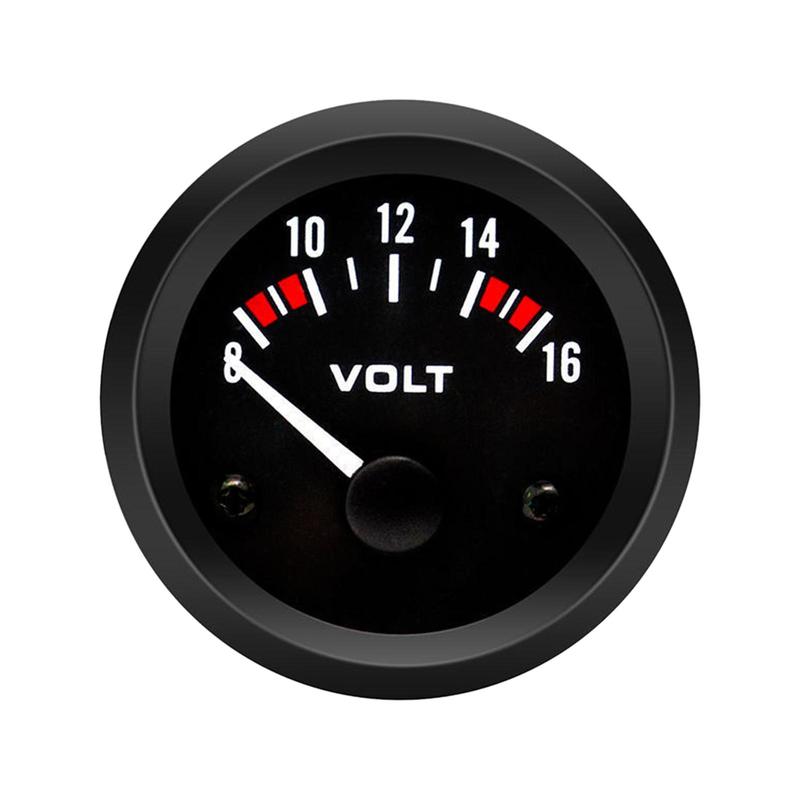 Car Voltmeter Guage with Black Dial and Round Pane 12V Universal for Repair Modification Durable Automotive Accessories premium
