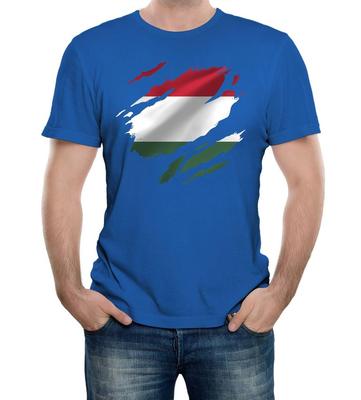 Zerrissene Ungarn Flagge Herren T-Shirt Ungarisch Budapest Land Nationalfußball