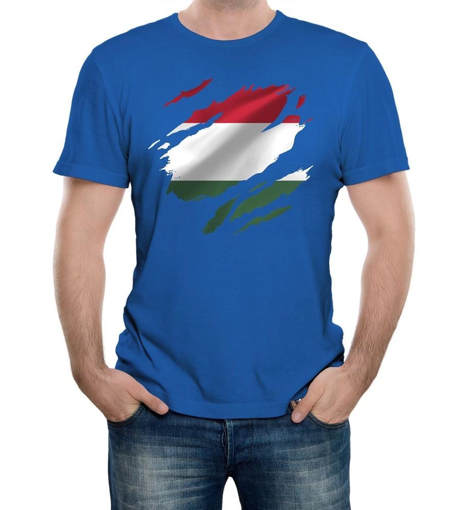 Torn Hungary Flag Men's T-Shirt Hungarian Budapest Country National Football
