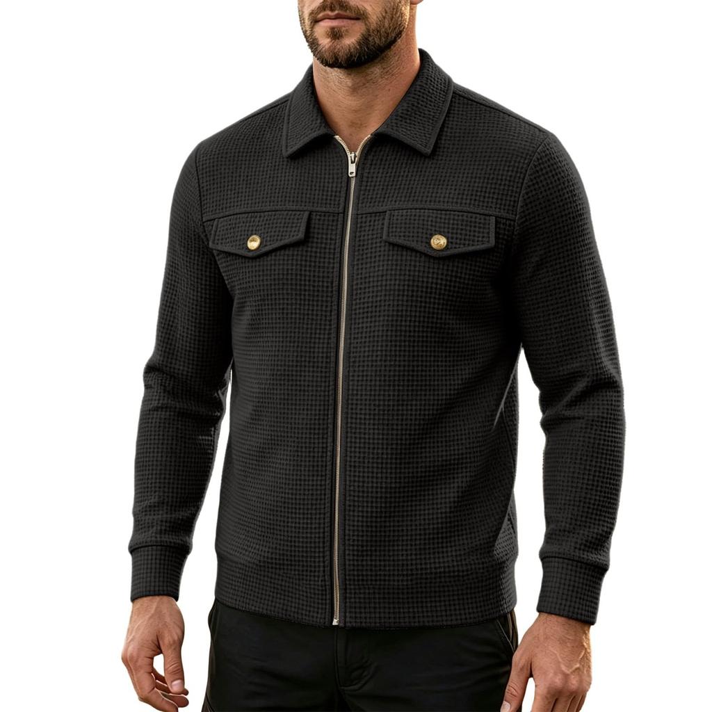 Men's Casual Color Lapel Collar Jacket for Spring and, Fashion Outerwear