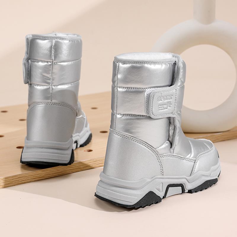 Winter Children's Fashionable Fleece Warm High Top Outdoor Cotton Boots Snow Boots Casual Cotton Shoes