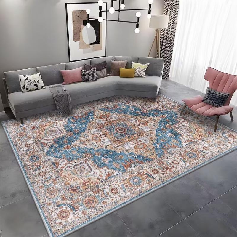 Beautiful Bohemian Ethnic Style Carpet Foldable Washed Back Living Room Bedroom Carpet Sofa Cushion Door Mat  Classic and Retro