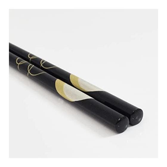 Isso Pair Chopsticks, Lacquered Chopsticks in a Paulownia Box, Yoimachi Moon + Hana Sakura Chopstick Rests, 2 Pairs, Made in Japan. Wajima-nuri