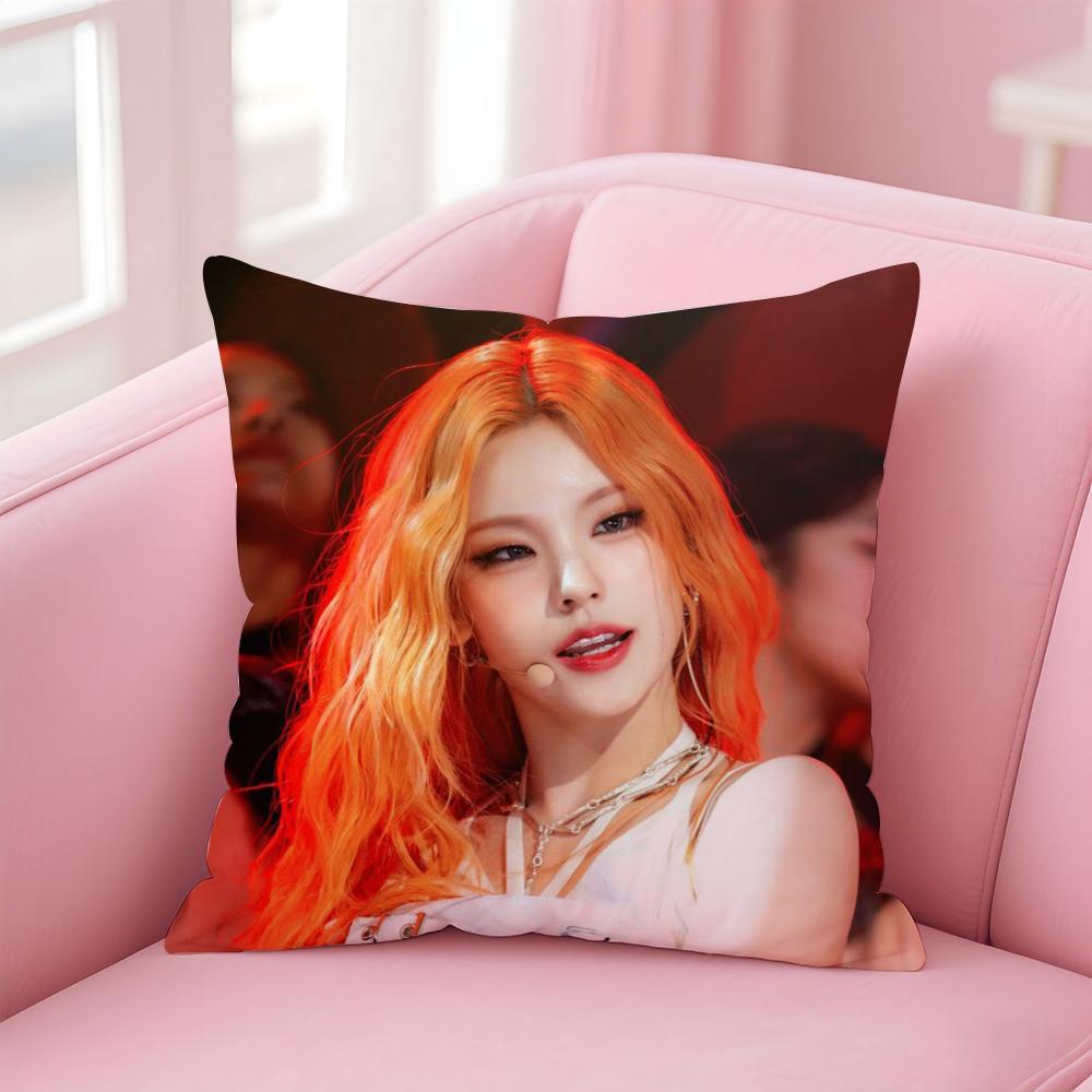 ITZY band singer cool Cushion Cover Comfortable Reversible Pillow Cover Ideal for Car Sofa Bedroom & Beyond