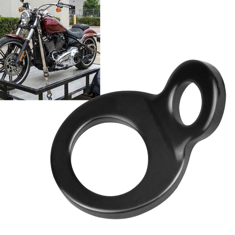 10Pcs Black O Rings Motorcycle Trailer Tie Down Anchors Hooks Stainless Steel For Secure Cargo Transport