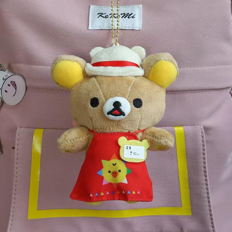 Rilakkuma Store Manager Series Plush Toys Cute Korilakkuma Plushie Keychain Chairoikoguma Bag Pendant Stuff Accessories For Gift