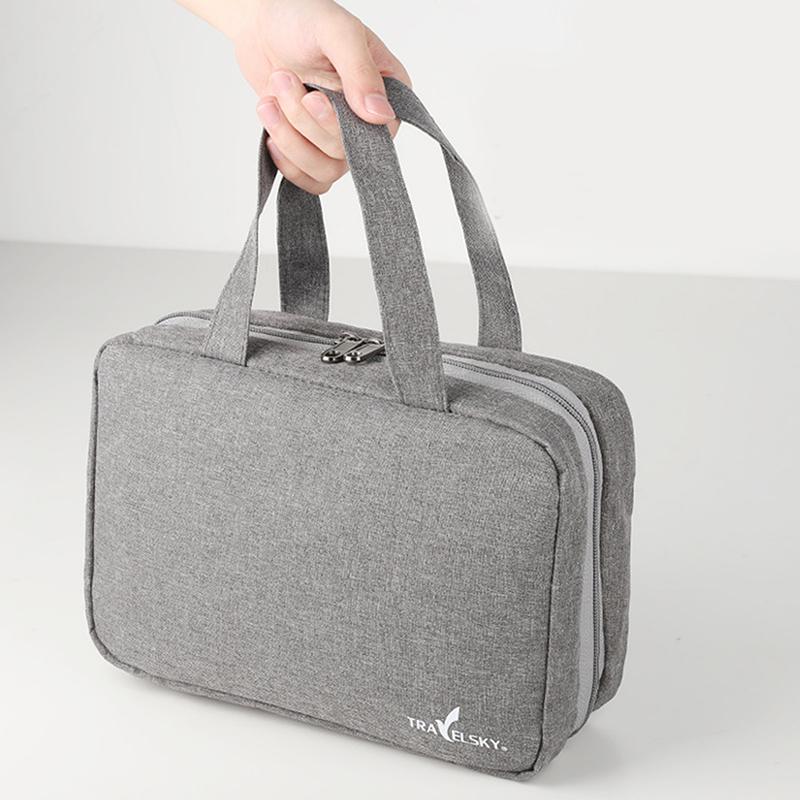 Reise-Kulturtasche, wasserdicht, faltbar, Trocken- und Nasstrennung, Kosmetiktasche, Aufbewahrungstasche, Kosmetiktasche mit großer Kapazität