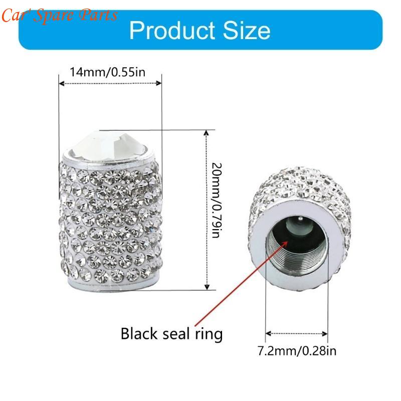 Y4UA General Twinkle Tire Valves Stem Caps Metal Tire Valves Stem Covers Dustproof Tire Caps Car Accessories for Car & Bikes