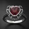 2026 Rose Red Heart Ring: Alloy with Heart-Shaped Gemstone for Women
