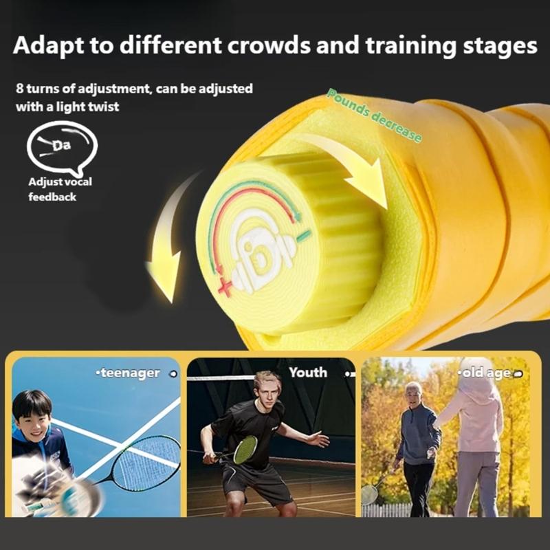 Badminton Racket Swing Trainer Strength Practice Stick Badminton Training Equipment for Effective Practice Enduring