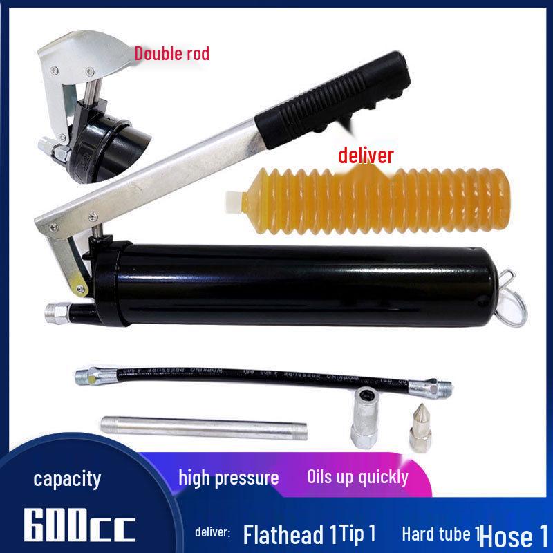 Caterpillar Transparent Grease Gun - High Pressure Manual Injector with Zipper Cartridge, Single/Double Pressure Rod.