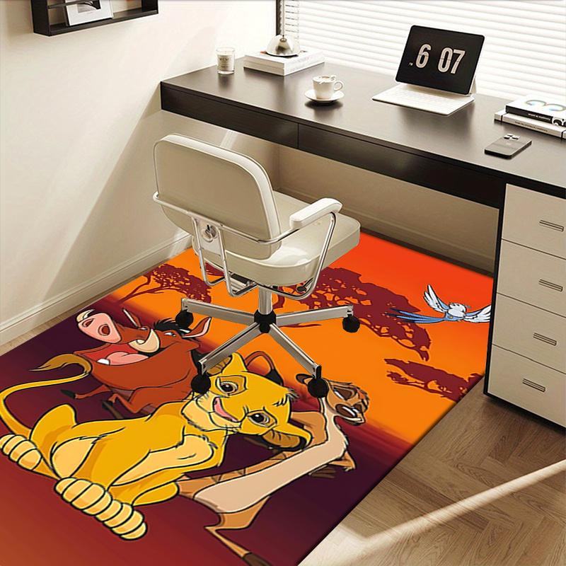 Office Rug Lion King, Safari theme 3D Printed Anti-Slip Rug-Machine Washable for Living Room