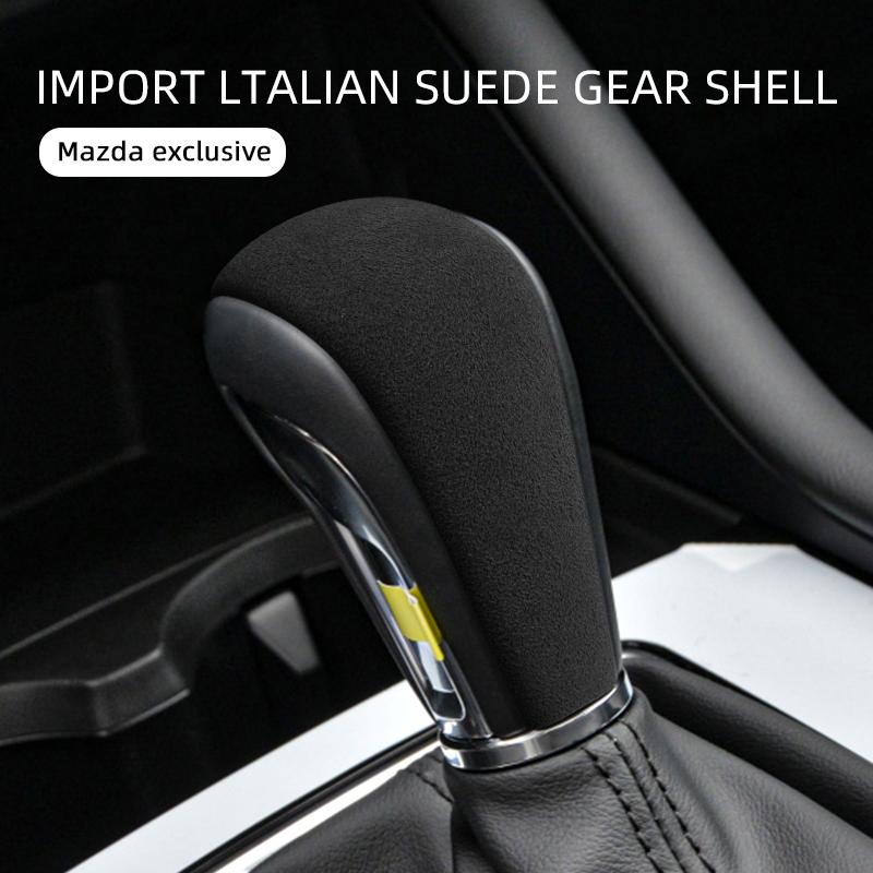 1PC Shift Knob Cover for Mazda 3 Axela CX-30 2020 Accessories Car Gear Cover Shift Knob Lever Shifter Suede Protective Sticker