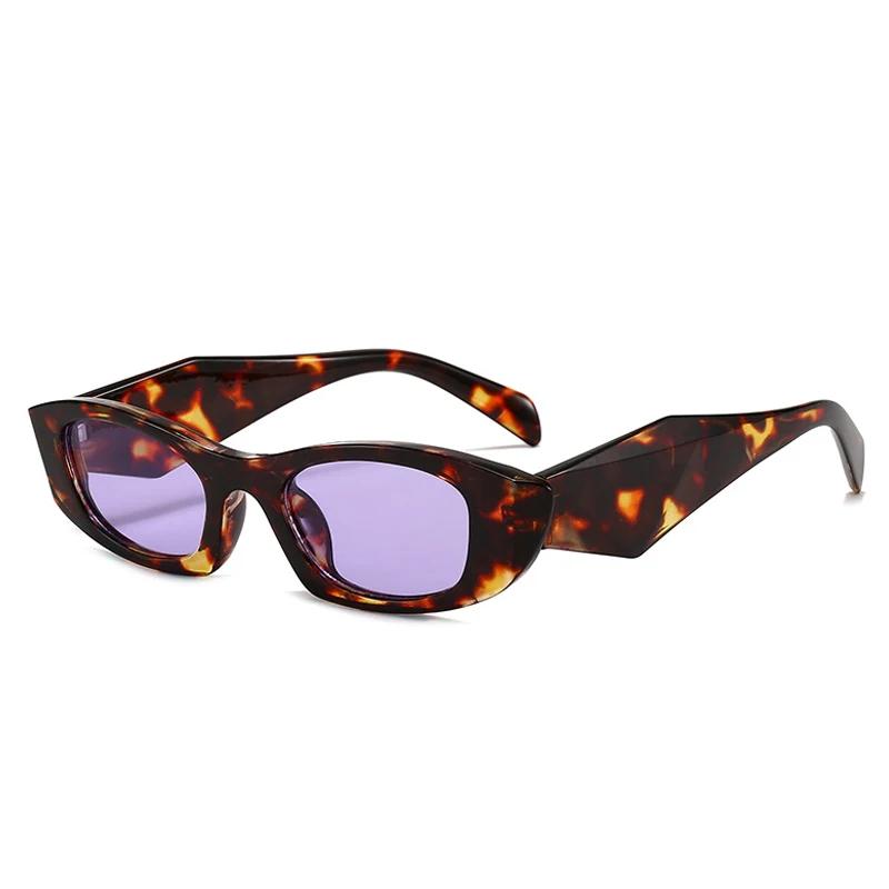  New Ins Popular Fashion Polygon Cat Eye Women Sunglasses Vintage Brand Designer Green Yellow Men Sun Glasses Shades UV400