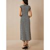 Striped Knitted Dress Sleeveless Slim One-step Skirt Medium and Long Women's Clothing