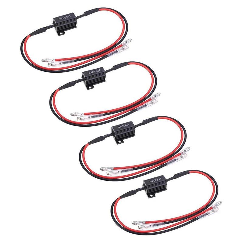 4Pcs Turn Singal LED Motorcycle Mini Indicator Blinker Load Resistors 8Ohm Resistance 12V 25W
