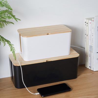 Elegant Cord Storage Box Organizer for Power Strips Desk Cable Management Case Large Capacity Wire Container with Lid