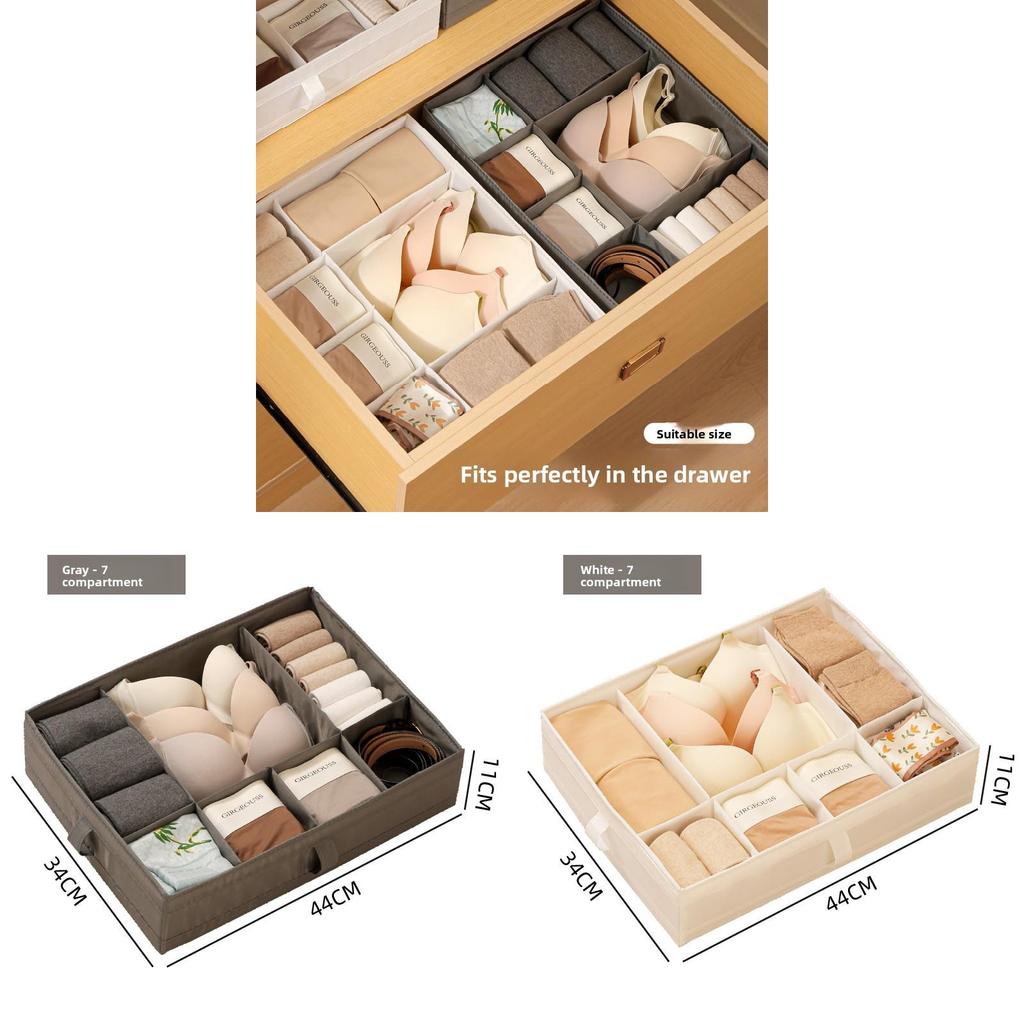 Foldable Polyester Clothing Storage Container With Compartments For Closet Organization