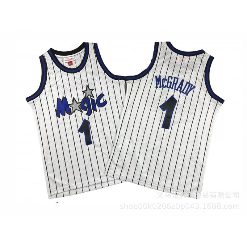 Maglia da Basket Retrò Orlando Magic Hardaway 1 ONeal 32 McGrady Unisex Manica Corta Cotone Scollo a V Autunno