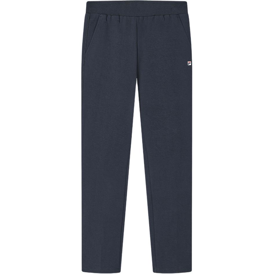 FILA Official Womens Knitted Long Pants 2024 Spring New Fashion Simple Casual Cuffed Sports Pants Women bottoms Legendary-Blue F11W411608F-NV