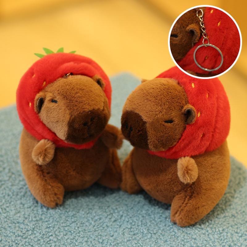 Cute Cartoon Capybara Pendant Plush Toy Doll Bag Hanging Ornaments Cute Kapila Keychain Doll Desktop Doll Ornaments Car Pendant