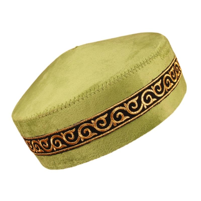 

Traditional Blue Jewish Skull Caps Soft Polyester Religious Ceremony Cultural Embroidered Headwear Stage Costume