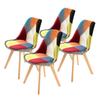 Dining Chairs La Bella 4 Set Multi Colour Retro Dining Cafe Chair Padded Seat