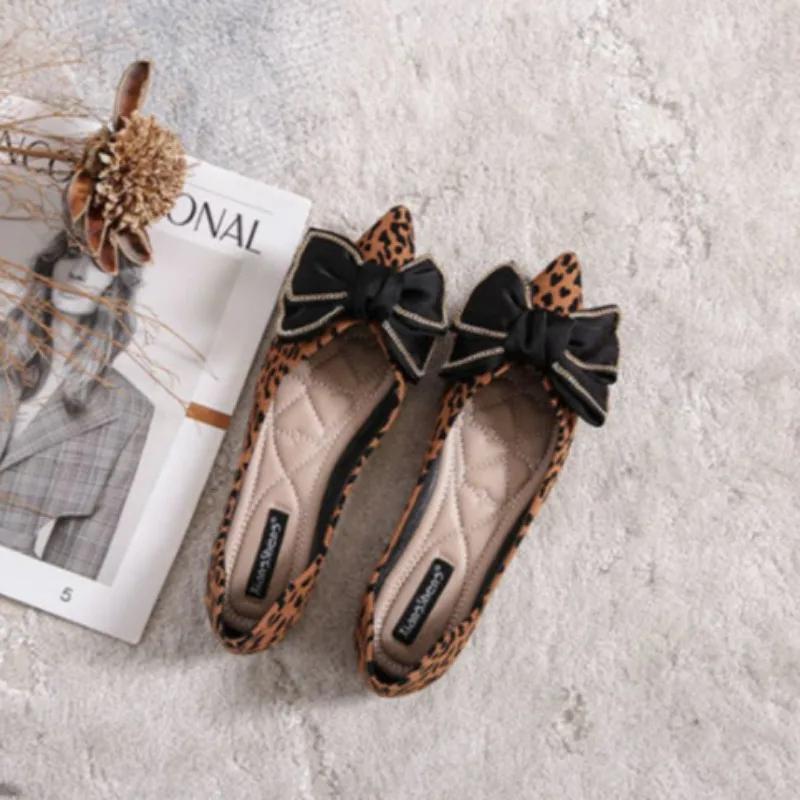 Fashion Shoes for Women with Bow Slip-on Woman Flats Pointed Toe Shoe Luxury Brand 39 Chic and Elegant Casual Spring Genuine Mark Offer