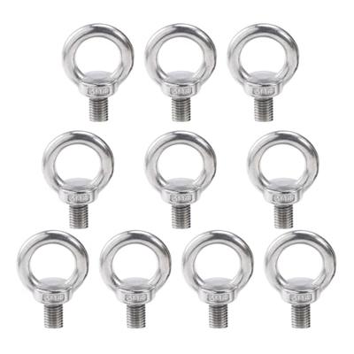 M6 Eye Bolts (12mm/Set of 10) Stainless Steel Eye Bolts with M6 Female Threads for Hanging, Fixing, Reinforcement, and Auxiliary Fixtures, Earthquake