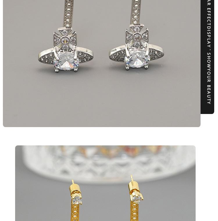 Exquisite High-End Französische Retro Zirkon Diamant Ohrringe: Einzigartig und stilvoll für Frauen