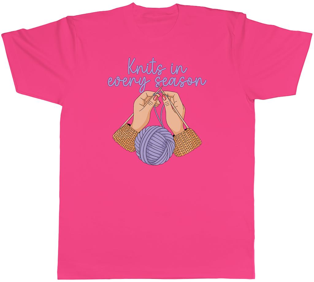 Funny Knitting Knits in Every Season Unisexs TShirt Tee Gift Top