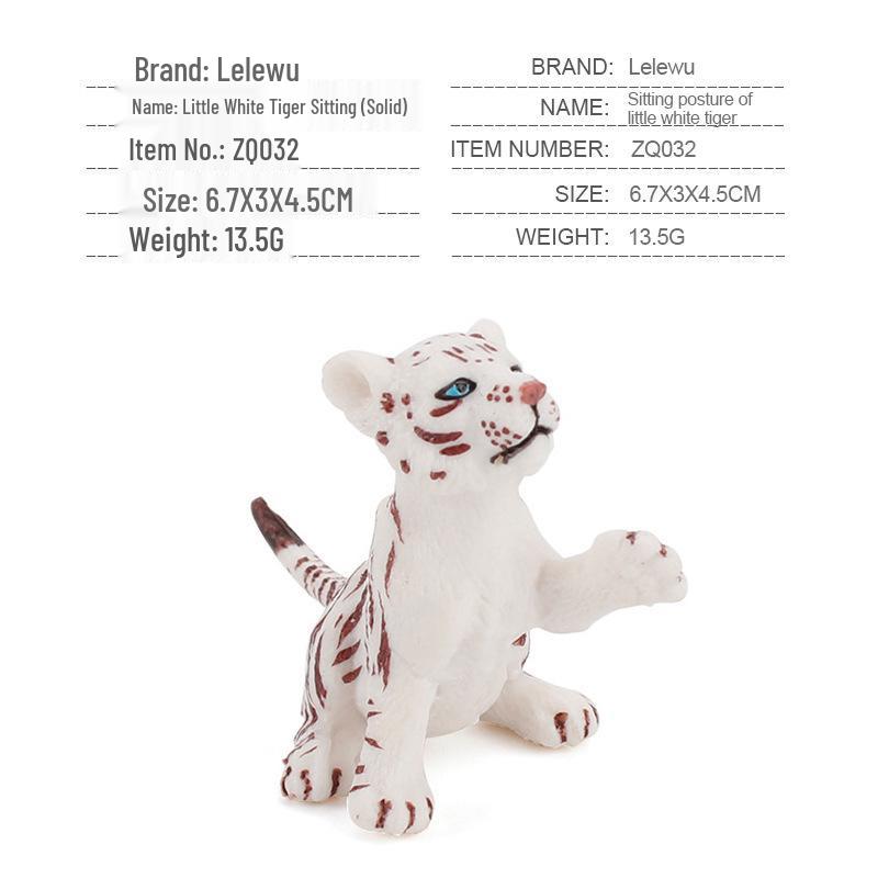 Hand-Painted Wild Animal Figures: Lion, Tiger Cub, Lynx, Leopard