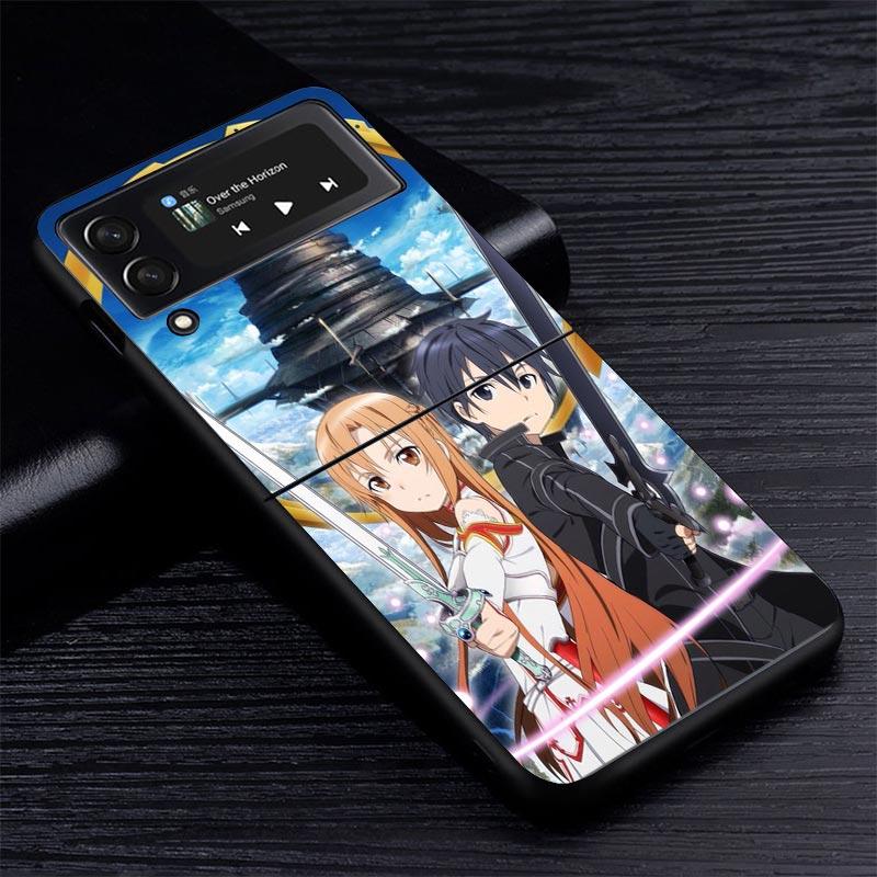 Sword Art Online Anime Z Flip 7 Phnoe Case For Samsung Z Flip 6 5 4 3 5G Galaxy ZFlip7 ZFlip4 ZFlip5 ZFlip6 ZFlip3 Phone Cover 4